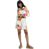 Desigual Calças mistura de cores / branco