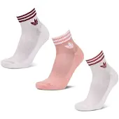 Adidas Originals Meias '3-Stripes Ankle 3 Pairs' malva / cyclam / branco