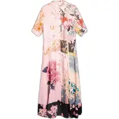 Desigual Vestido mistura de cores / rosa claro