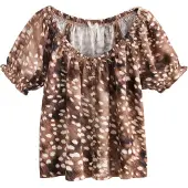 Next Blusa creme / castanho / castanho escuro