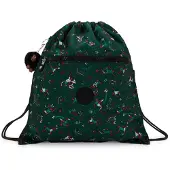 Kipling Saco de ginásio 'Supertaboo' esmeralda / verde escuro / vermelho / branco