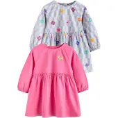 Next Vestido azul pombo / fúcsia / branco