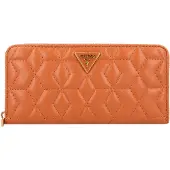 GUESS , Elenia, Carteira de Tecido, SLG Grande com Zíper, Conhaque, para Mulheres