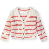 MINOTI Casaco de malha coral / branco lã