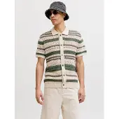 Jack & Jones Premium Casaco de malha 'JPRBluhamilton' bege / cinzento / verde
