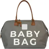 Bagmori Bolsa de maternidade castanho / cinzento / branco