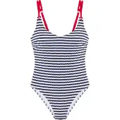 s.Oliver Fato de banho marinho / vermelho escuro / branco