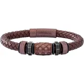 Police Men´s leather Bracciale Longford Copper PJ26458BLC-02