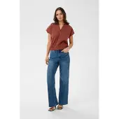 Kaffe Blusa 'KApauline ' castanho de castanha