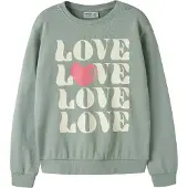 Name it Sweatshirt 'NKFVASACHA' ecru / verde claro / amora