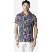 KOROSHI Camisa bege / azul / índigo / castanho / castanho ferrugento / branco