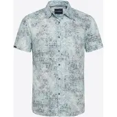 KOROSHI Camisa cinzento / verde pastel / branco