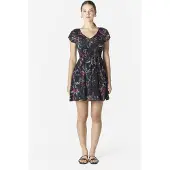KOROSHI Vestido de verão verde / vermelho / preto / branco