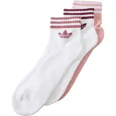 Adidas Meias '3-Stripes Ankle 3 Pairs' malva / cyclam / branco