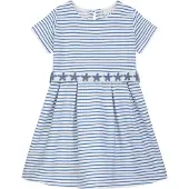 DANAMADE Vestido 'DGERDA' azul / branco