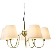 By Rydens Lustre Lynx in brass/white, 5 lights, metal/cloth