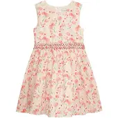 DANAMADE Vestido 'Dcelia' bege / verde / rosa escurecido