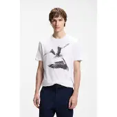 HUGO Camisa 'Dirunn' preto / branco