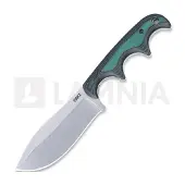 CRKT Minimalist Nessmuk 2376 Stonewashed D2, Green Black Micarta, faca de pescoço, Alan Folts design