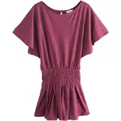 Next Vestido de verão borgonha