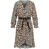 Cloud5ive Vestido bege / castanho escuro / preto / branco
