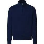 Hackett London para homem. HM7000117 Camisola Essential Zip azul-marinho (XL), Casual, Algodão