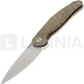 MKM Knives Navalha Goccia, green canvas micarta