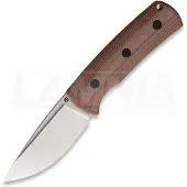 Petrified Fish Faca Beluga - Sanblast - Micarta, marrom
