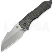 We Knife Navalha High-Fin XL, Diamond Pattern Polished Ti, Satin