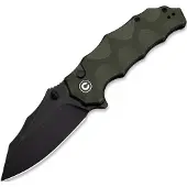 CIVIVI Navalha Natterjack, Milled OD Green G10, Black Stonewash