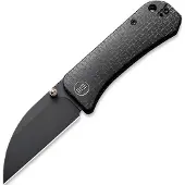 We Knife Banter Wharncliffe, Black Burlap Micarta, Black SW