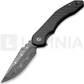 CIVIVI Navalha Bluetick Damascus, Carbon Fiber Overlay/Black G-10