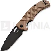 MKM Knives Navalha Ciras - Black Top Shield - G10, coyote tan