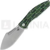 Bestech Navalha Lockness - Stonewash - G10, preto, verde