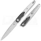 Bestechman Navalha Lanza - Satin + Stonewash - G10, preto, branco