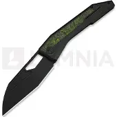We Knife Navalha Inceptus, Black Ti & Green/Black CF, Black Stonewash