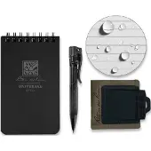 Rite in the rain Monsoon Pen Holster Kit PH2-KIT Olive, caderno, caneta, porta-canetas e porta-cartões bancários