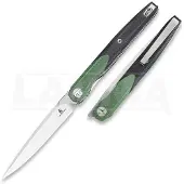 Bestechman Navalha Lanza - Satin + Stonewash - G10, verde, preto