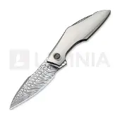 We Knife Navalha Krait Snake Damasteel, Gray Titanium