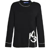 Karl lagerfeld JEANS Pullover preto / branco