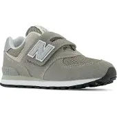 New Balance unisex para criança. PV574V1 Ténis de couro 574 Core Hook & Loop verde (31), Plano, Velcro, Casual, moda infantil