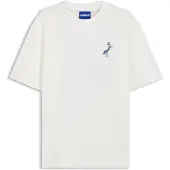 HUGO Camisa azul claro / branco