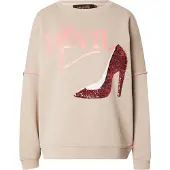 Miss Goodlife Sweatshirt 'Devil' cappuccino / coral / vermelho rubi / branco