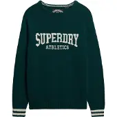 Superdry para mulher. W6110629A Camisola de malha de algodão verde (XL), Casual