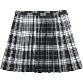 Superdry para mulher. W7210208A Minissaia plissada xadrez preta (L), Preto, Casual, Poliéster