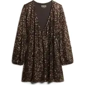 Superdry Vestido Curto De Manga Comprida Sequin Wrap