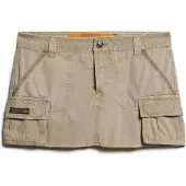 Superdry para mulher. W7210305A Saia Utility Parachute taupe (L), Casual, Algodão