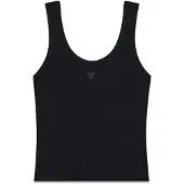 GUESS para mulher. W6YP51K4539 Top de alças com logo preto (XS), Casual, Algodão, Sem mangas / correias