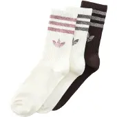 Adidas Originals Meias '3 STRIPES GLITTER CREW 3 PAIRS' castanho escuro / malva / mosqueado preto / branco