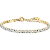 Luca Barra Tennis gold-plated Bracciale with clear crystals BK2362